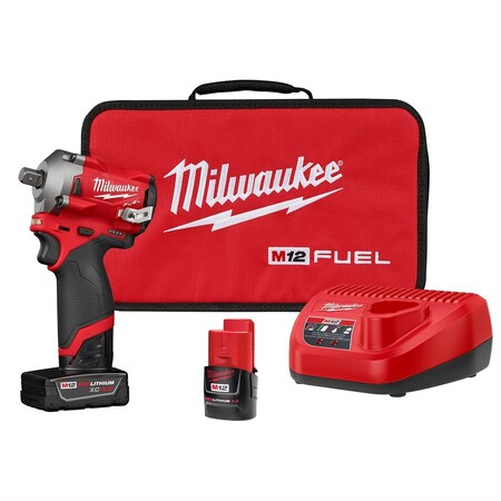 Milwaukee Tool M12 FUEL? 1/2? Stubby Impact Wrench w/ Pin Detent Kit 2555P-22